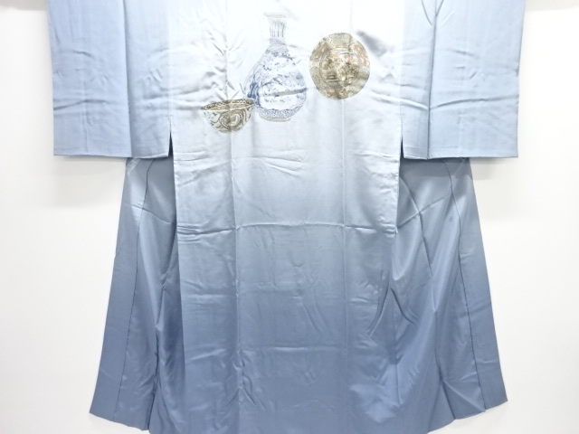 アンティーク　陶器模様男物長襦袢